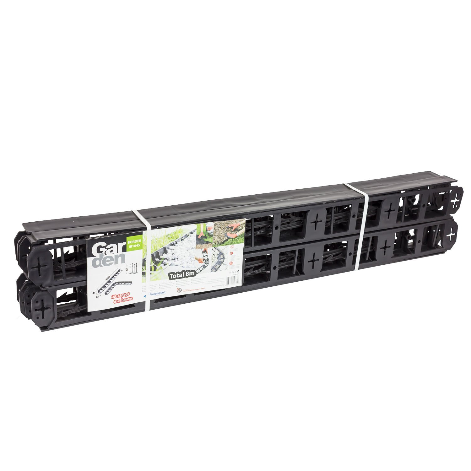Prosper Plast IB1045-S411 800 x 8.4 x 4.5 cm Lawn Border - Black (6-Piece), 800x8.4x4.5 cm - Image 3