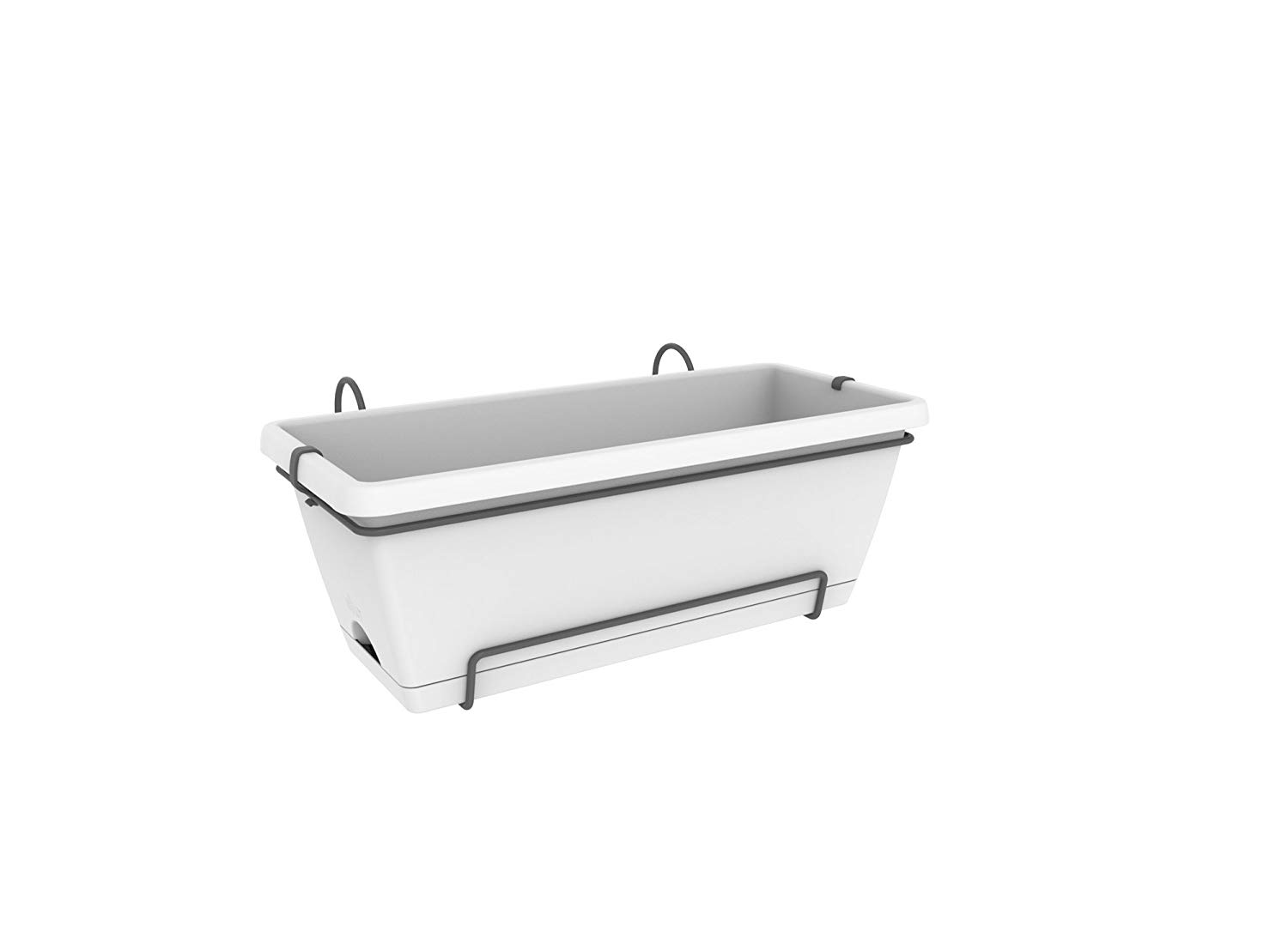 elho Barcelona Xl Allin1 55 - Planter for Balcony & Outdoor - Ø 54.5 x H 23.0 cm - White/White