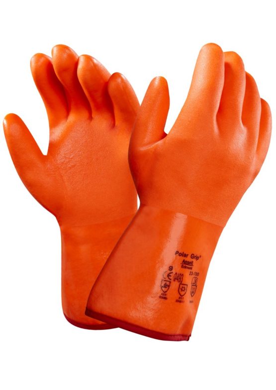 Ansell Polar Grip 23-700 Special purpose gloves, mechanical protection, Orange, Size 9 (Pack of 6 pairs)