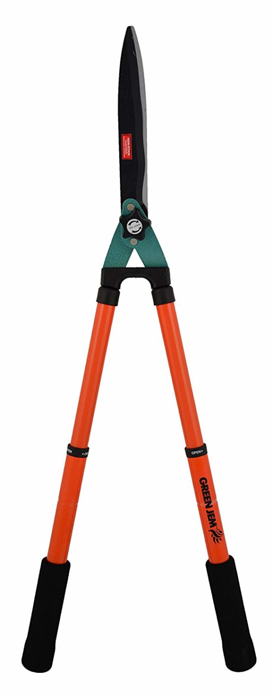 Green Jem Telescopic Hedge Shears Cutters Gardening Tool with Non-Stick Blades - Orange - Image 4