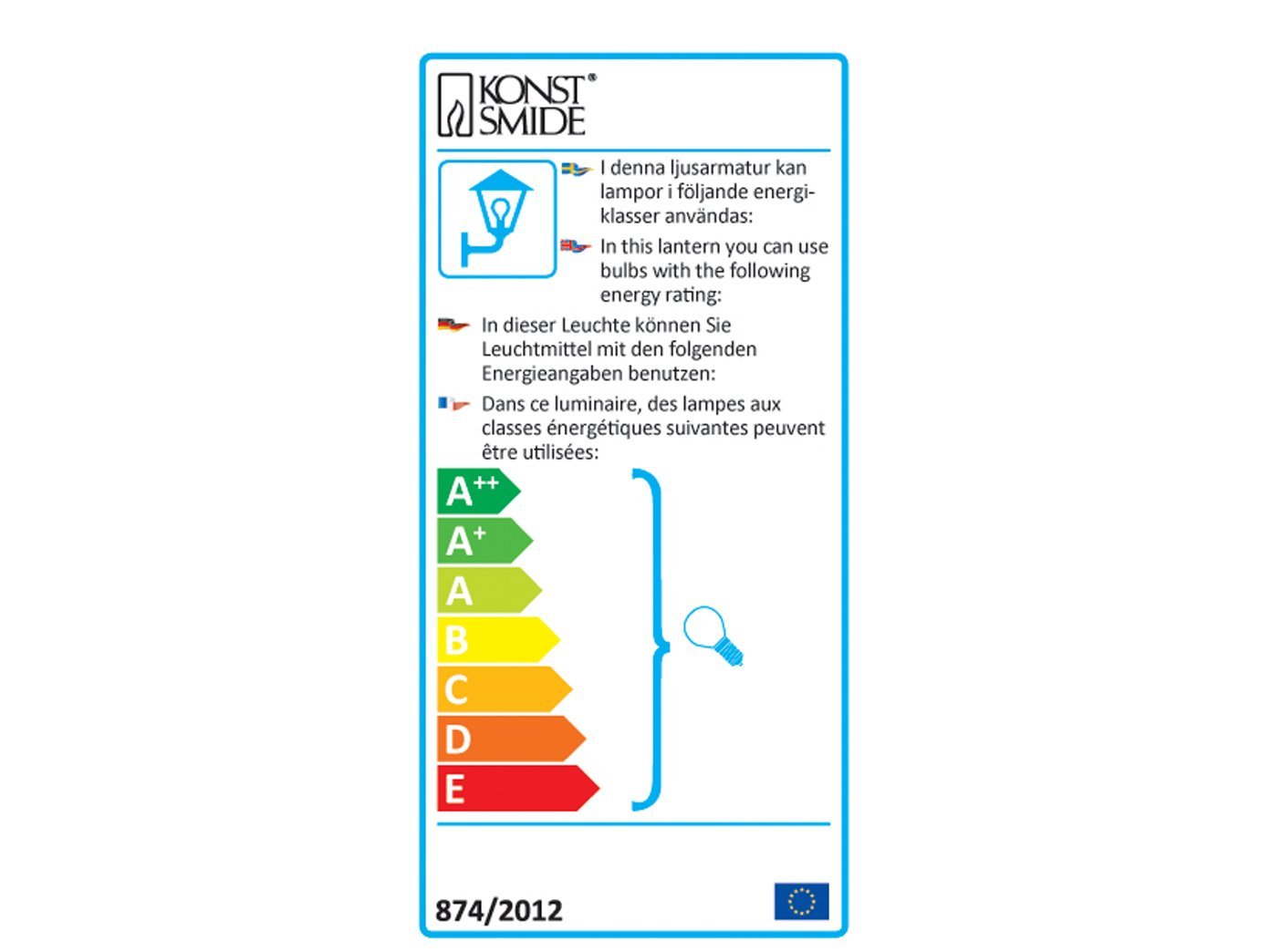 Konstsmide Outdoor Wall Light Mains Powered/Firenze Large Down Traditional Lantern/1 x 100 W E27 Max Lamp/Clear Glass - Image 4