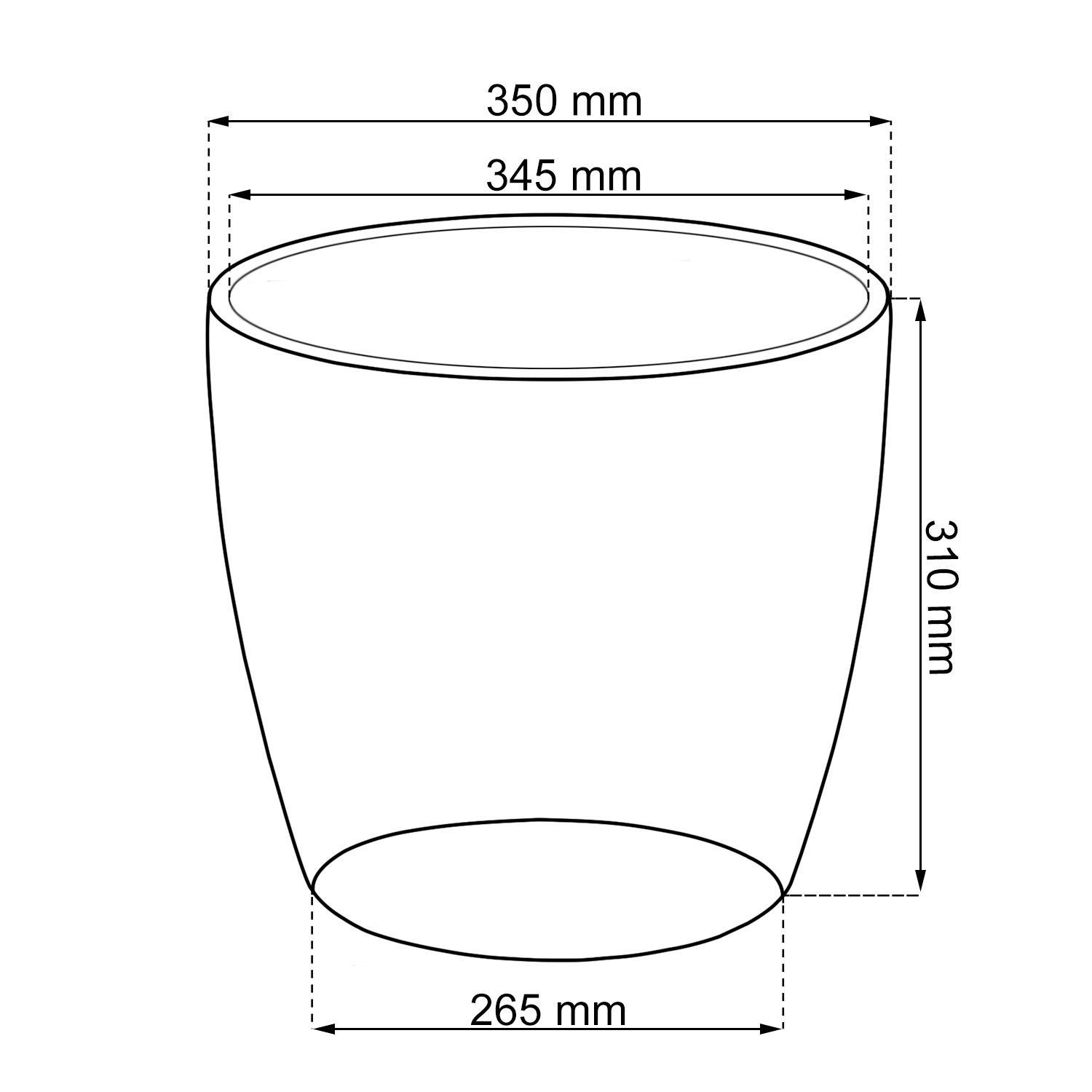 Graphite 2XL size COUBI ROUND plastic planter pot, 19 litre, 7 colours - Image 2