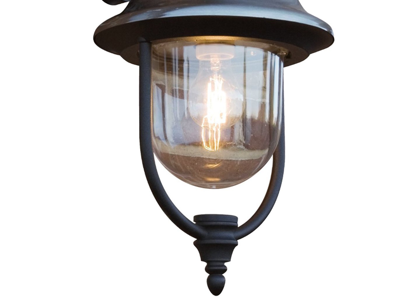 Konstsmide Outdoor Wall Light Mains Powered/Parma Down Traditional Lantern/1 x 75 W E27 Max Lamp/Clear Acrylic Globe/Aluminium/IP43/Outside Light - Image 4