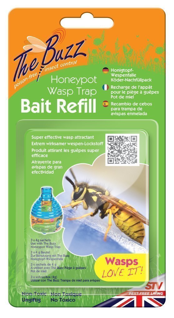 Zero In Wasp Trap Bait Refill Sachet – 3-Pack Effective Wasp Attractant, Green
