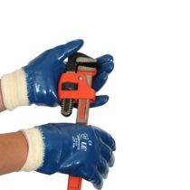 Ultimate Industrial A825/09 A825 Armanite Nitrile Fully Coated Work Gloves, 1 Pair, Size 9, Blue