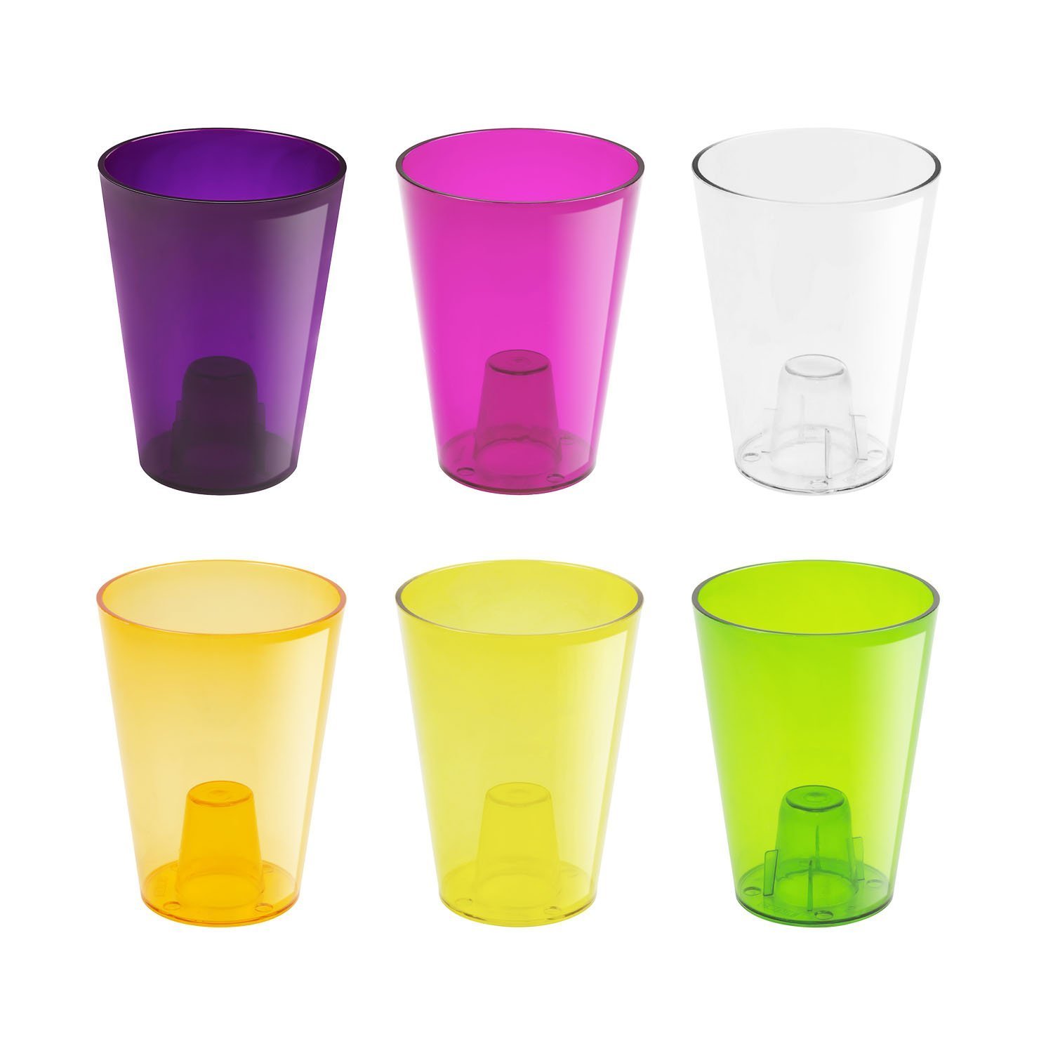 Orange translucent COUBI ORCHID plastic pot, Transparent, 13x13x17 cm - Image 2