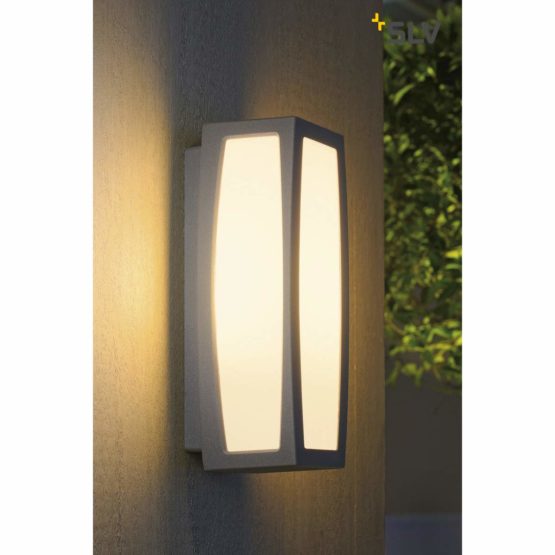 SLV Grey Meridian Box/Illumination for Walls, Paths, entrances, LED, Surface-Mounted Outdoor Light, Garden lamp, Ceiling spot / E27 IP54 25W - Image 3