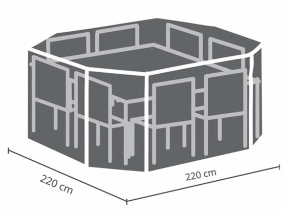 Perel Garden OCGS08 Case For Square Lounge Set, Black, 220 x 220 x 95 cm - Image 2