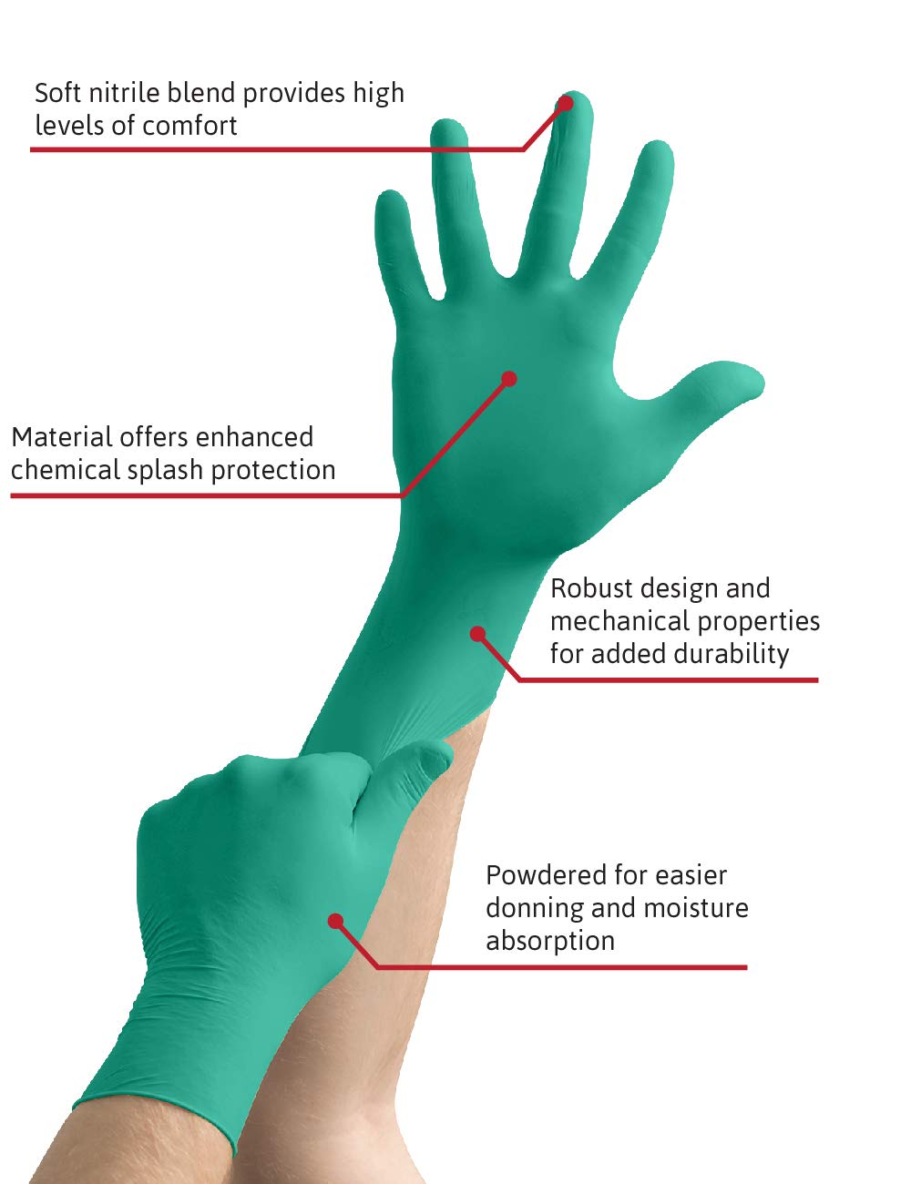 Ansell 69-318 Disposable latex gloves, Small (100 Gloves), Green, 9 (L) - Image 2
