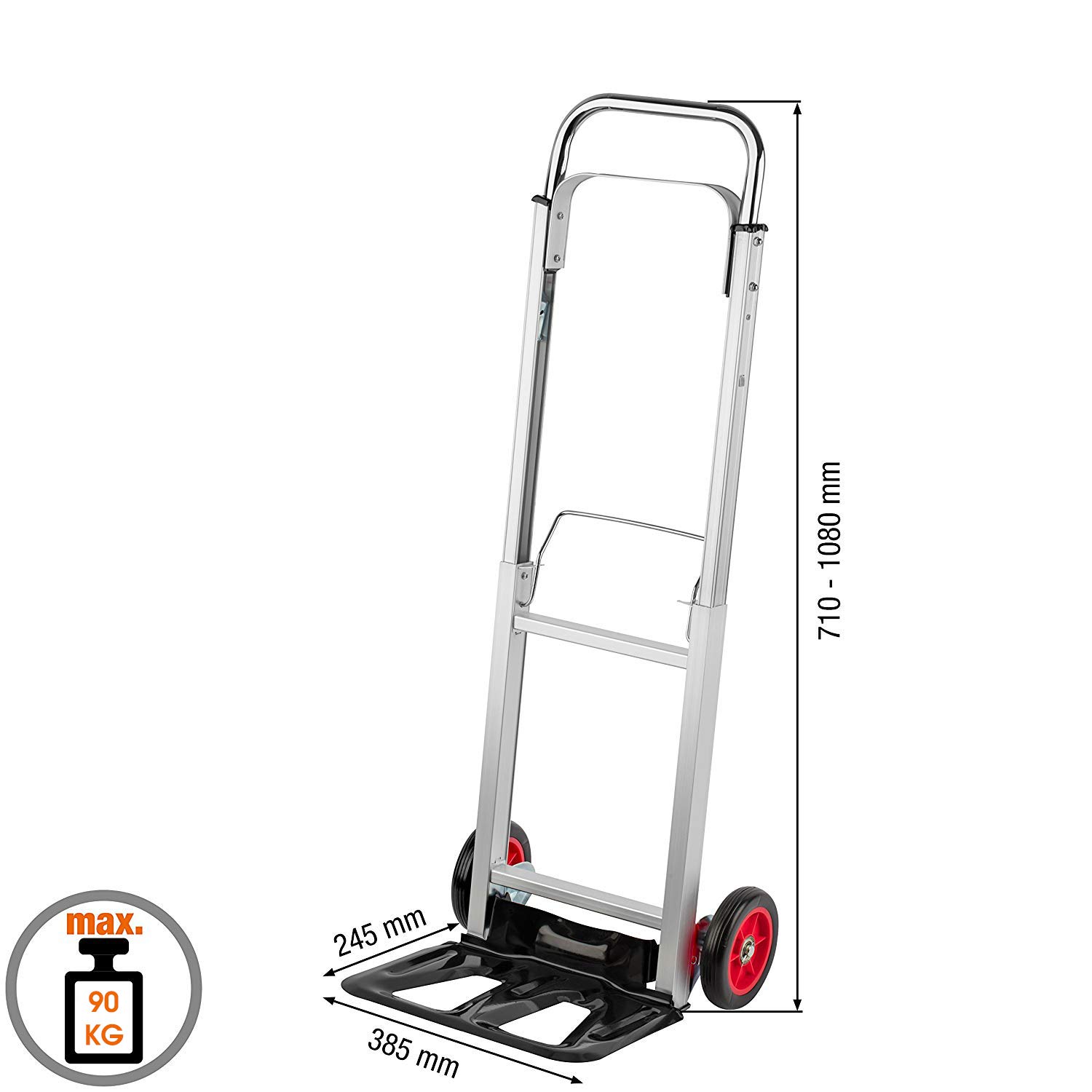 Dolly 90 kg, aluminium, foldable - Image 2