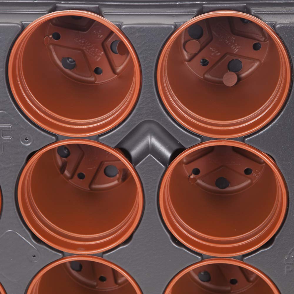 YouGarden Professional Shuttle Large Trays, 90 Pots 9cm Diameter With Drainage Holes, Sturdy Plastic Plant Pots - Image 4