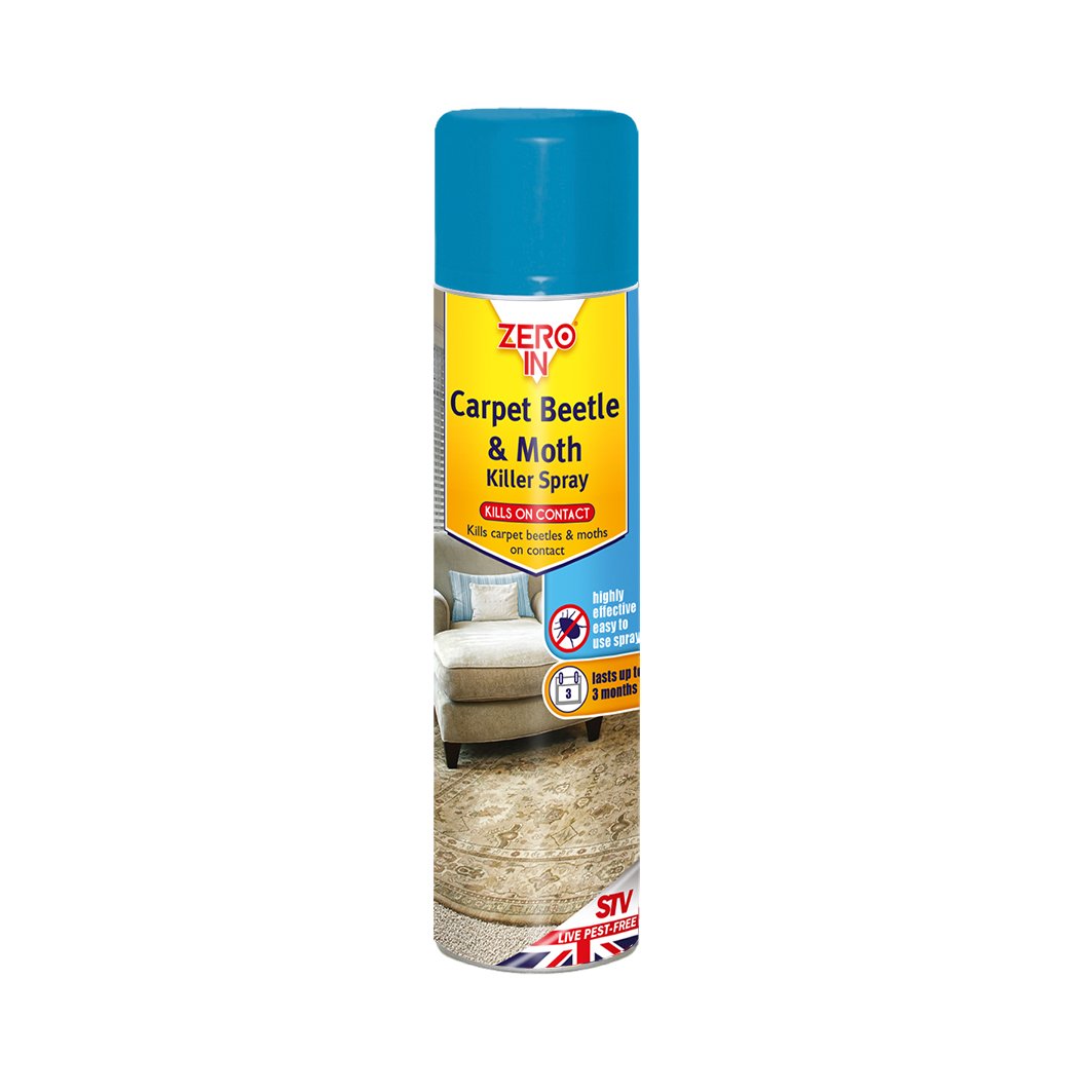 Zero In ZER977 Carpet Beetle and Moth Killer 300ml Aerosol (For Carpets, Upholstery and Surfaces)