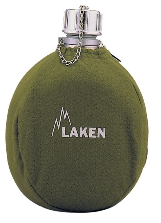 Laken Clasica 1 Litre Water Canteen, Aluminum Camping Bottle with Neoprene Pouch and Strap, Narrow Mouth, Leak Proof, BPA Free, Green