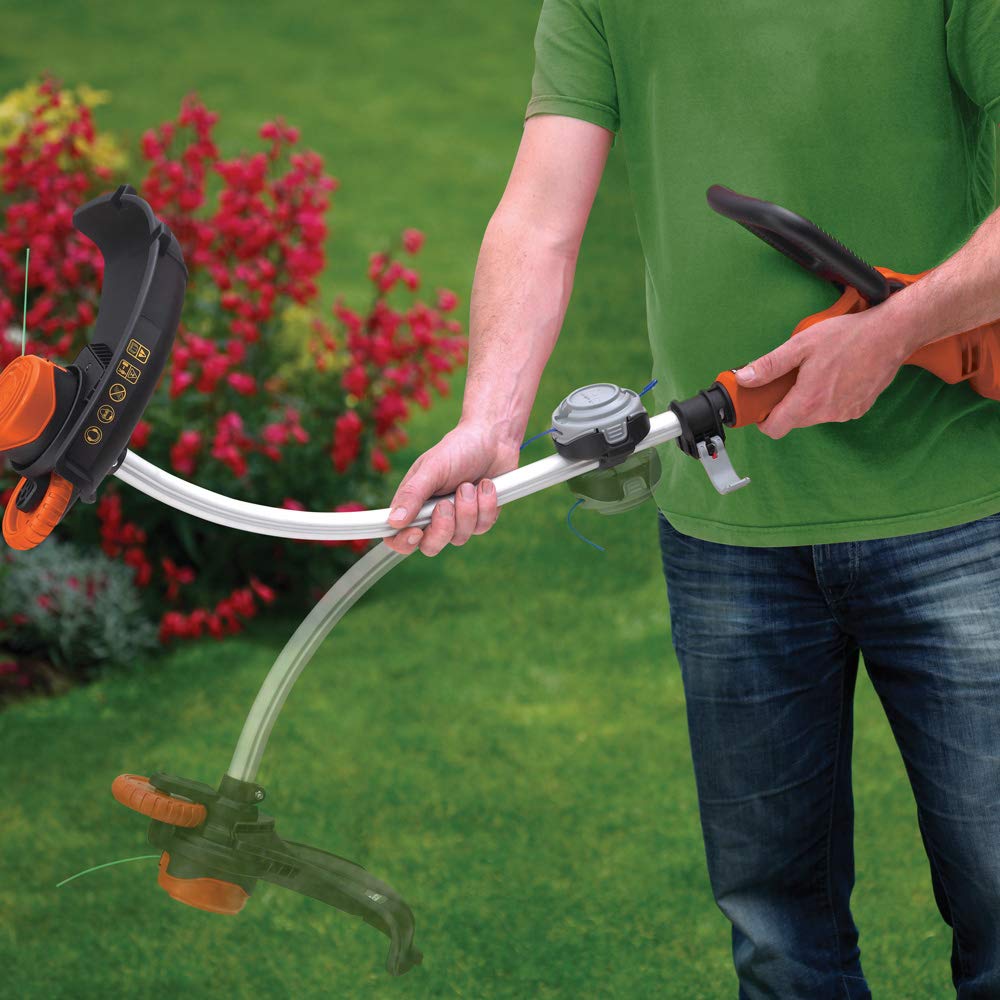 BLACK+DECKER Electric Strimmer Grass Trimmer 900 W 35 cm with Wheel Edge Guide and Adjustable Second Handle GL9035-GB - Image 3