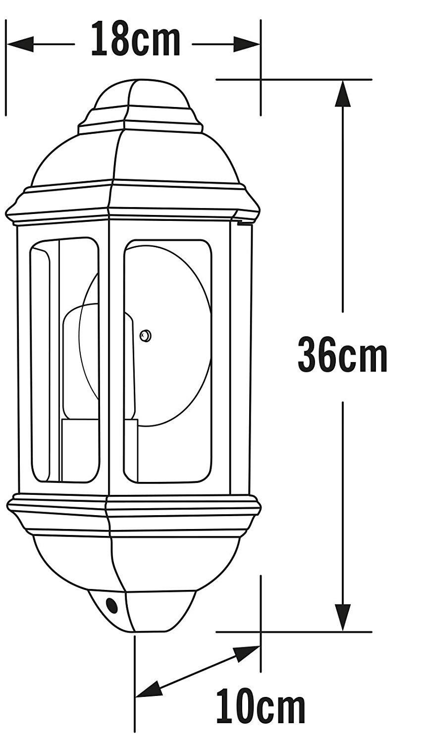 Konstsmide Outdoor Wall Lights Mains Powered/Cagliari Flush Classic Lantern/1 x 100 W E27 Max Lamp/Clear Glass/Aluminium/IP43/Outside Light Matt - Image 3