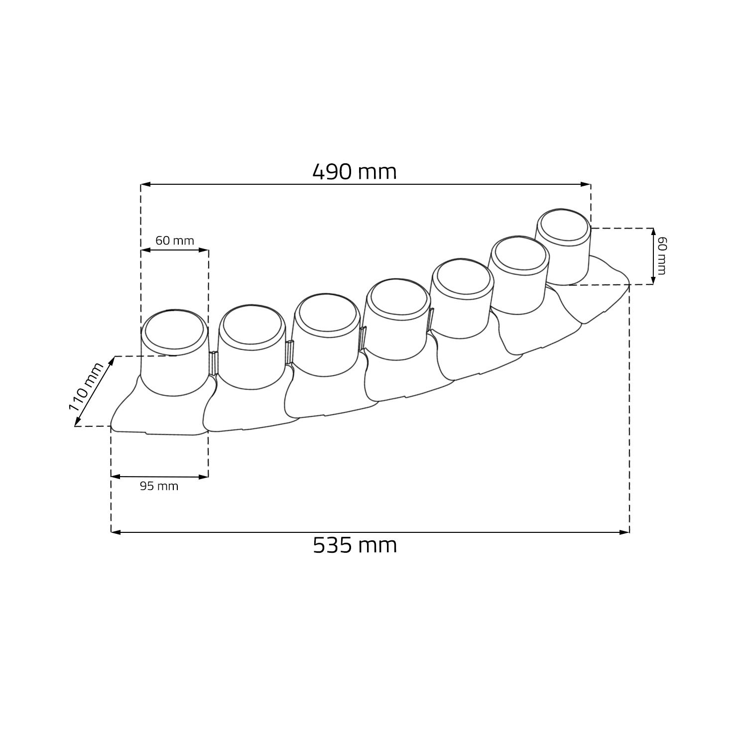 Prosper Plast IPAL7-R624 405 x 6 cm Garden Palisade - Terracotta - Image 2