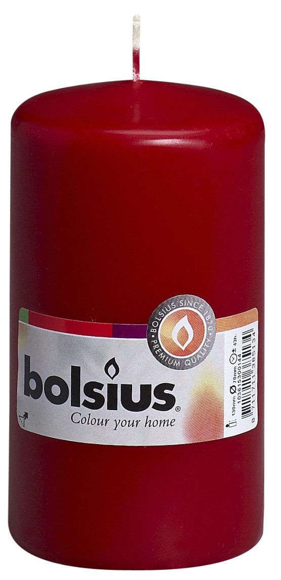 Ivyline, Wine Red, Pillar Candle 130 x 70