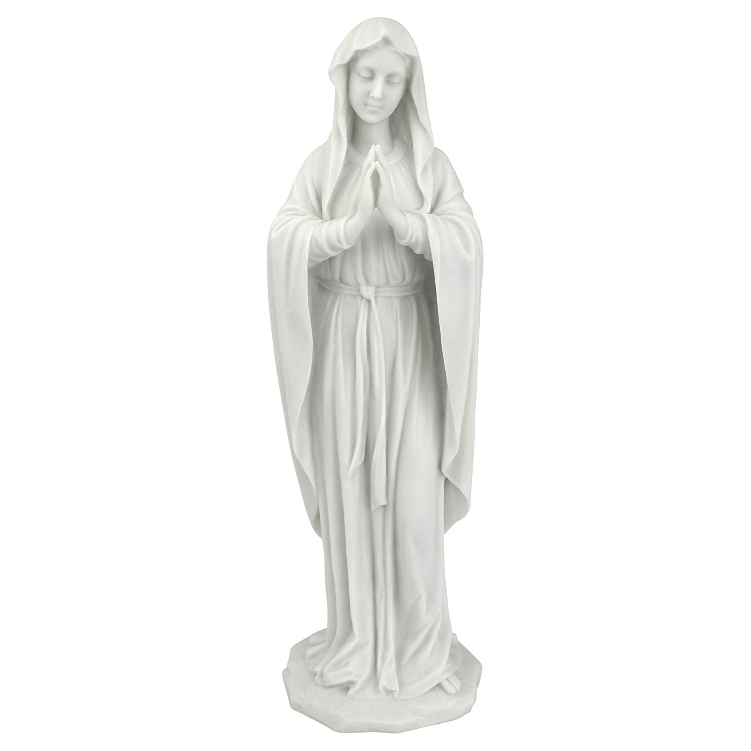 Design Toscano WU74504 Blessed Virgin Mary Statue, Small 30.5 cm Figurin Figurine, Bonded Marble Polyresin, White - Image 2