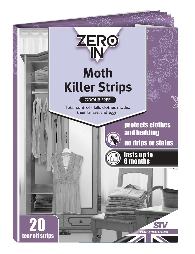 Zero In ZER429 Clothes Moth Killer Strips, 2 x 10 Strips (ScentFree) BigaMart