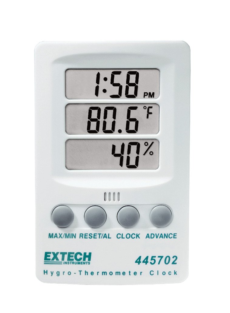 Extech Instruments 445702 Hygro-Thermometer Clock