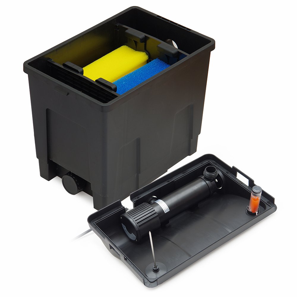 Small Fish Pond Filter Box - Koi/Goldfish - Ponds up to 6000L Full Kit - Includes 9w UV 2300L/H Pump hosing and clips - Image 3