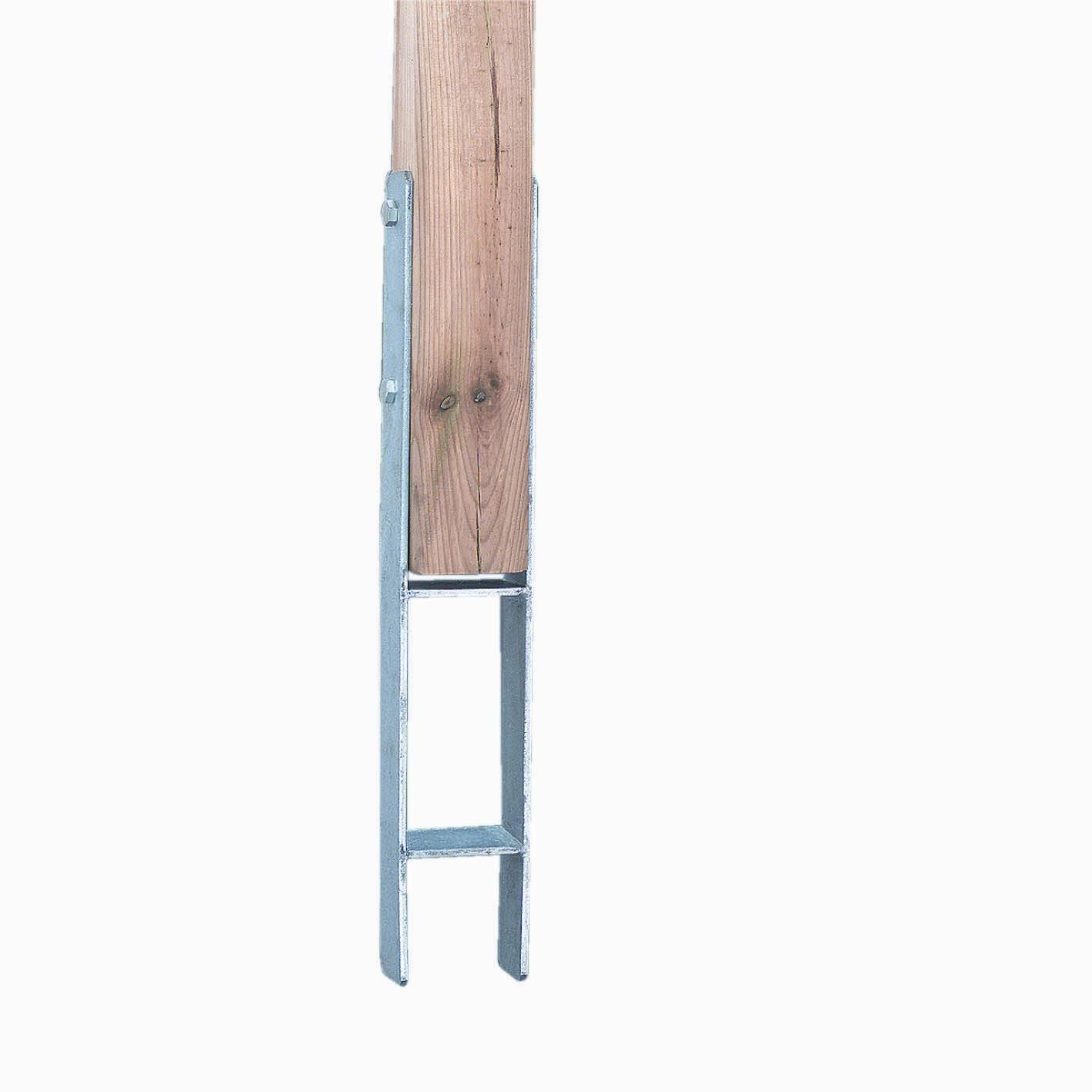 GAH-Alberts 213800 H-Post Base Hot-dip Galvanised, Total Height: 800 mm, Material Thickness: 6 mm lichte Breite: 111 mm - Image 2