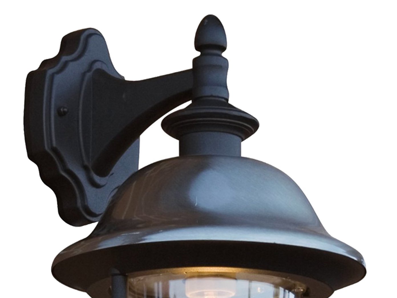 Konstsmide Outdoor Wall Light Mains Powered/Parma Down Traditional Lantern/1 x 75 W E27 Max Lamp/Clear Acrylic Globe/Aluminium/IP43/Outside Light - Image 3
