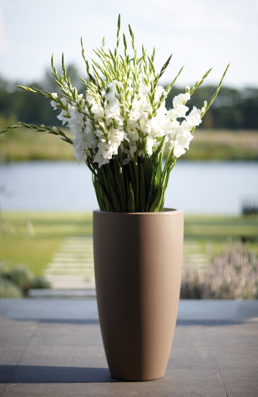 Elho Pure Soft Round High 35 - Flowerpot - White - Indoor & Outdoor - Ø 34.5 x H 62.3 cm - Image 4