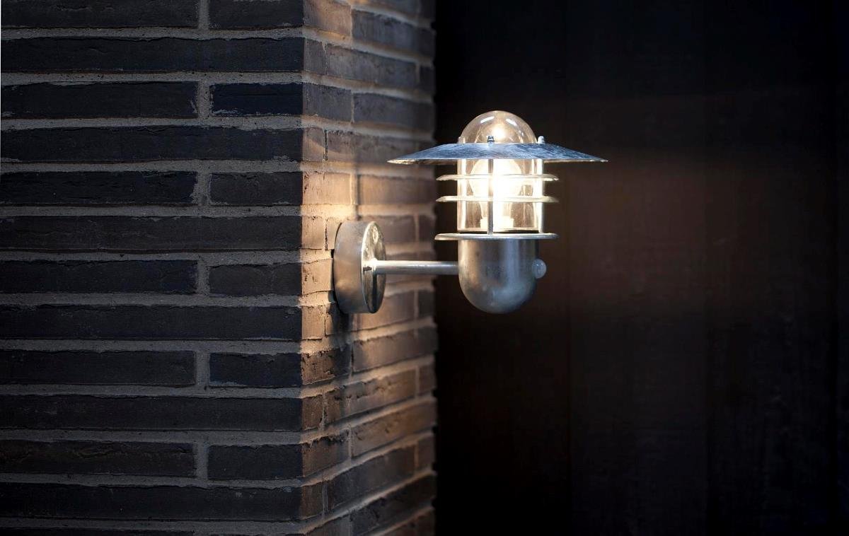 Nordlux Agger Outdoor Wall Light Silver Galvanized Steel Sensor E27 Coastal/Marine Safe - Garden, Patio, Entrance Mains Powered, IP54 - Image 2