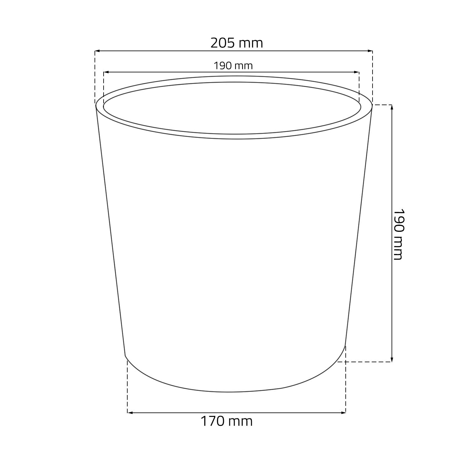 Prosper Plast DRTUS200L-S433 20 x 19 cm "Rato" Round Flowerpot - Anthracite, 20x20x19 cm - Image 2