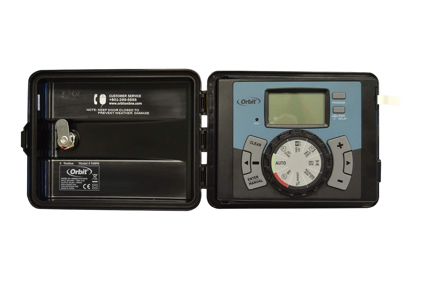 Orbit 94892 Easy-Set Logic - 12 Station Automatic Indoor/Outdoor Sprinkler Timer, Black, 20.8 x 11.0 x 23.9 cm
