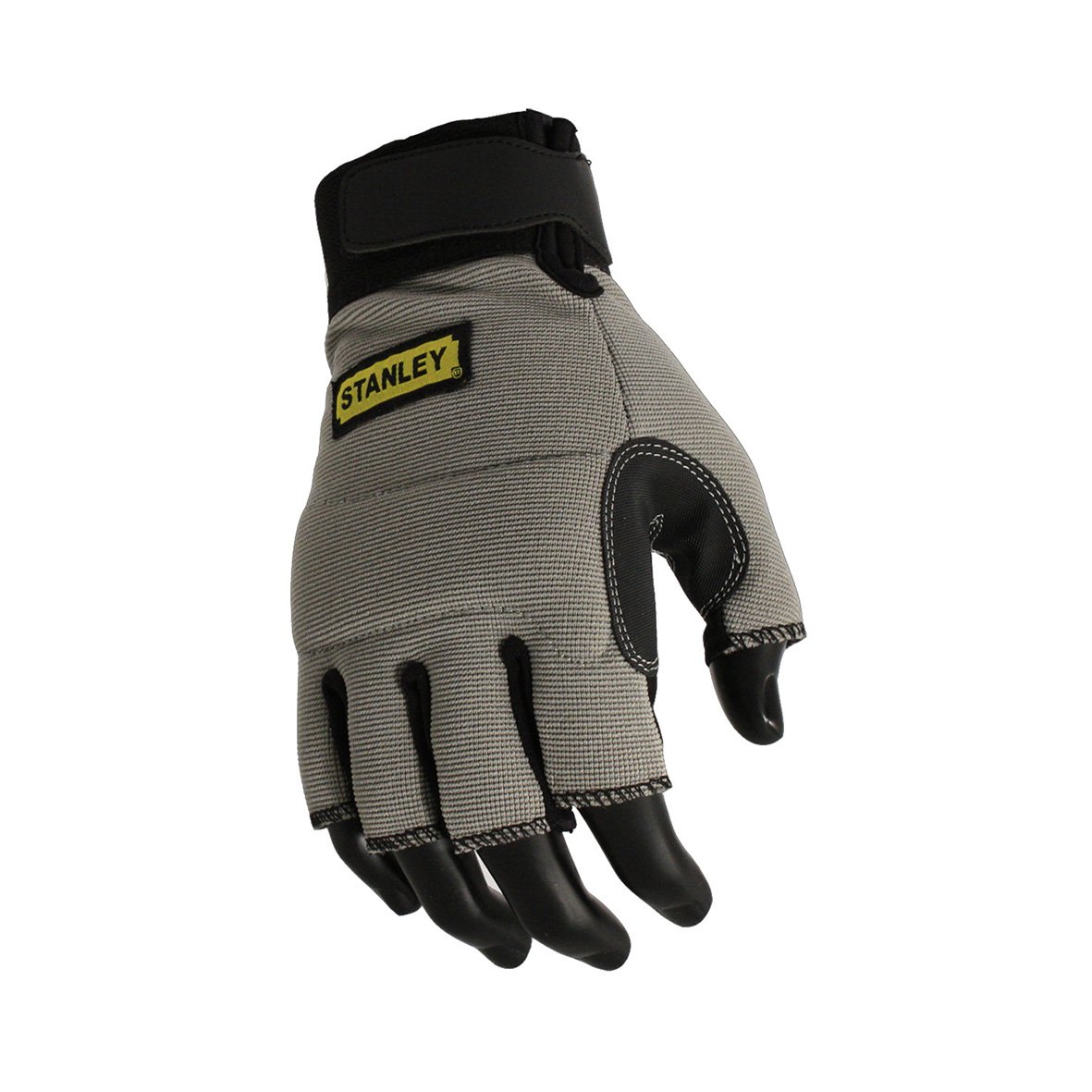 STANLEY Men Sy640l Fingerless performance Glove, Gray/Black/Yellow, L Pack of 2 UK