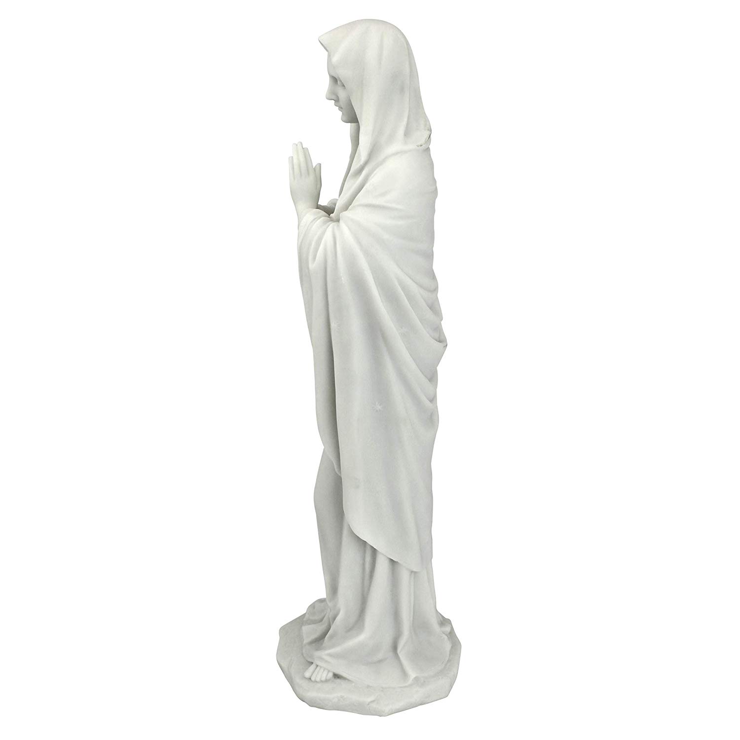 Design Toscano WU74504 Blessed Virgin Mary Statue, Small 30.5 cm Figurin Figurine, Bonded Marble Polyresin, White - Image 4