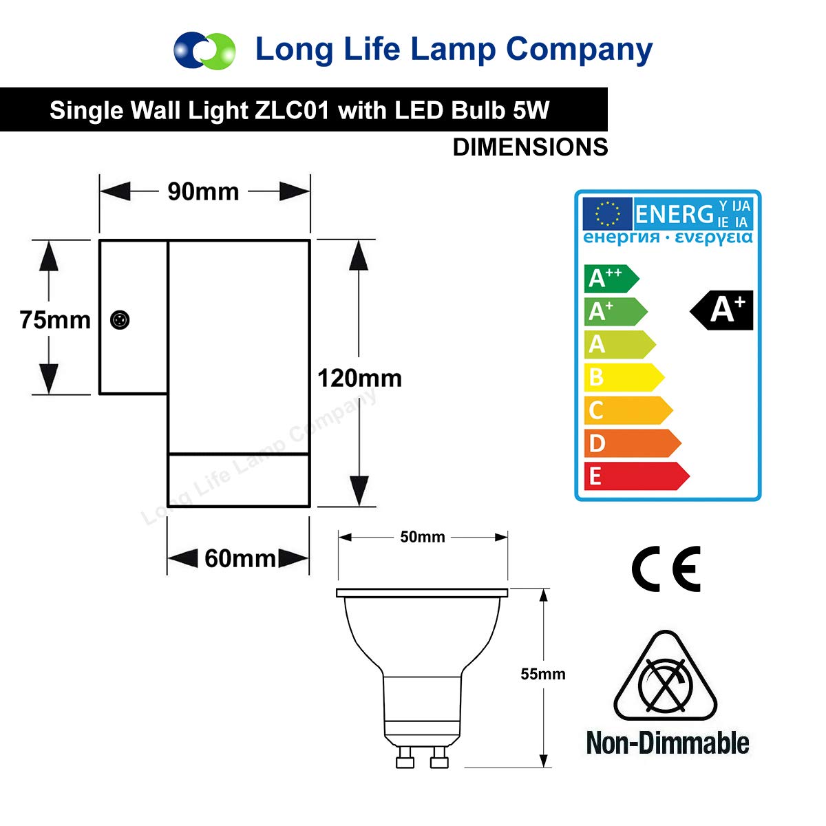LED Stainless Steel Single Outdoor Wall Light IP65 Wall Light 5watt 5WZLC01 400 Lumens LEDs Energy Saving - Image 4