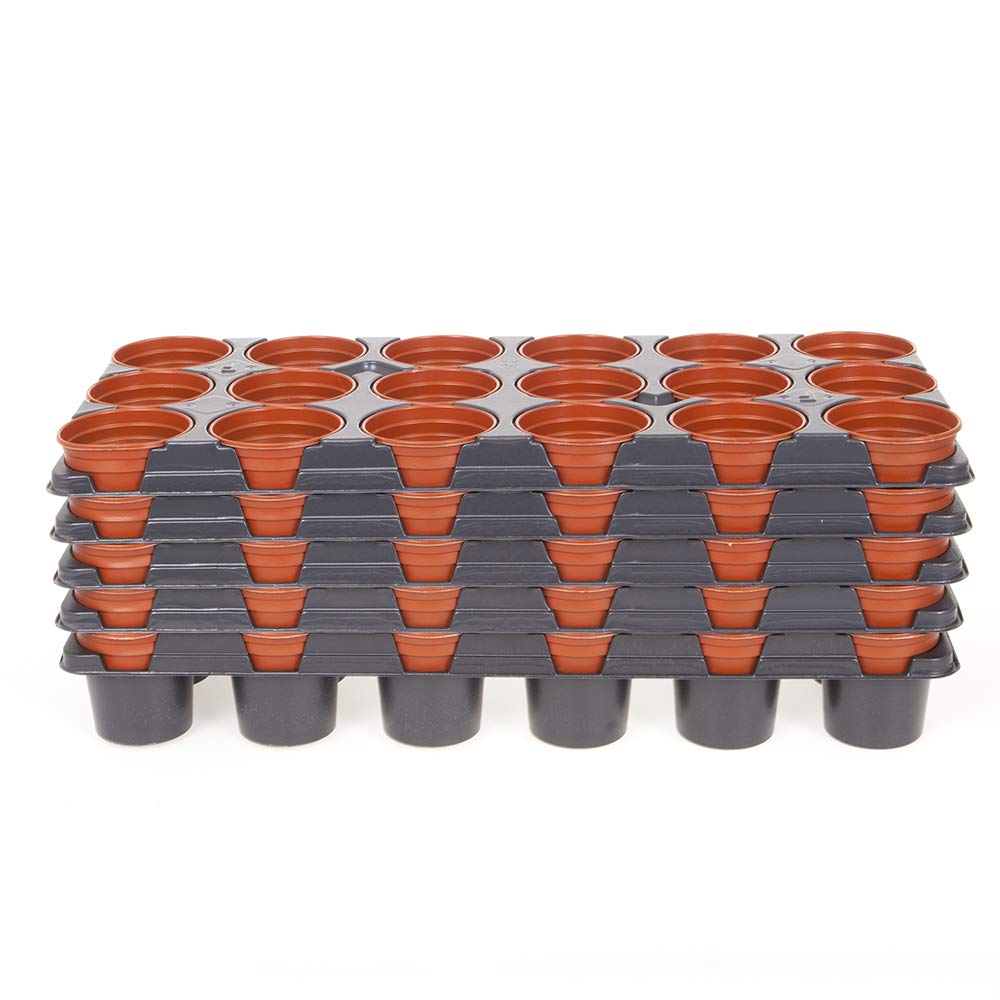 YouGarden Professional Shuttle Large Trays, 90 Pots 9cm Diameter With Drainage Holes, Sturdy Plastic Plant Pots - Image 3