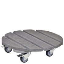 Wagner Plant trolley CREO Ø 38 x 10,5 cm | Flower trolley made of FSC-certificated solid wood for indoor + outdoor use, beech grey, 2 total breaks | Load capacity 200 kg | Made in EU - 20086301
