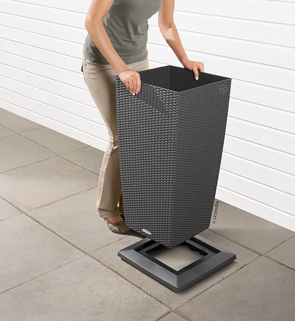Lechuza Coaster for Lechuza CUBICO 40 Planter L41 W41 H4.5 cm Charcoal Metallic - Image 2