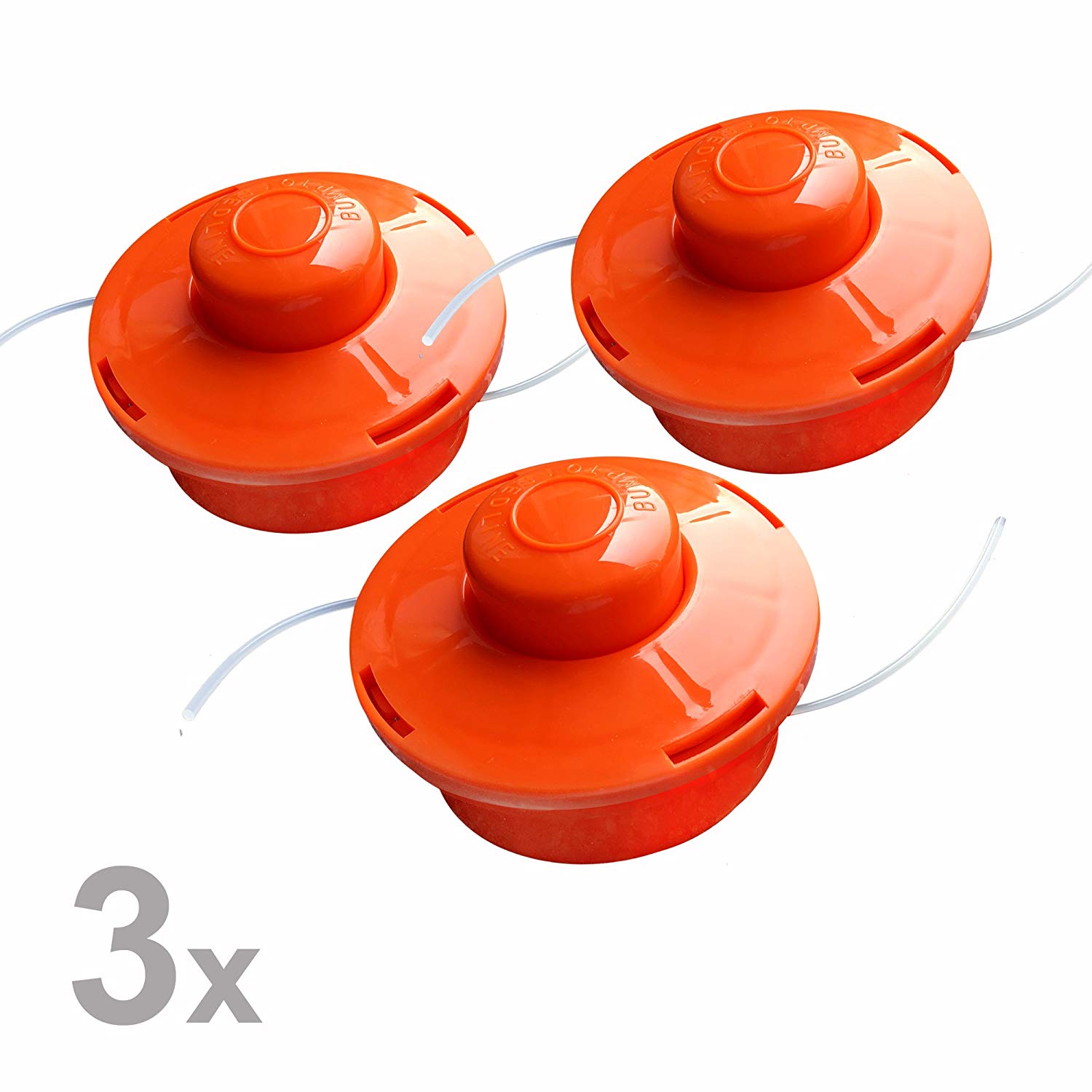 nemaxx 3x FS1 Line Spool Two-string Nylon Garden Trimmer Strimmer Substitute Reel for Petrol Grass Trimmer - Orange