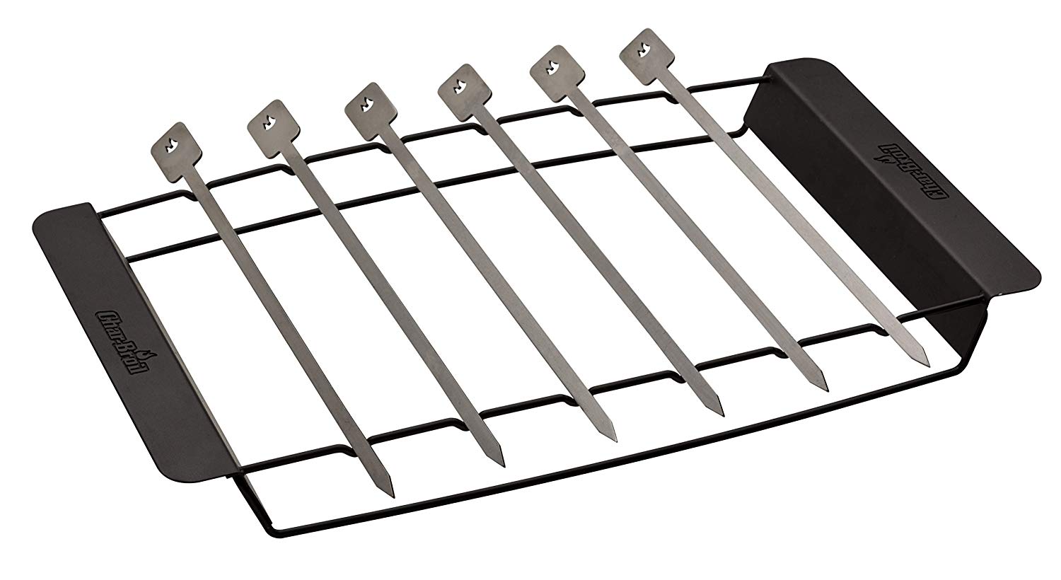 Char-Broil 140 587 - Premium Skewer Set and Rack, Stainless Steel.