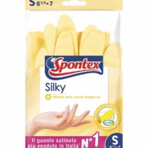 Spontex Silky Gloves, Silk Effect On Skin, No Fleece Lining, Size S