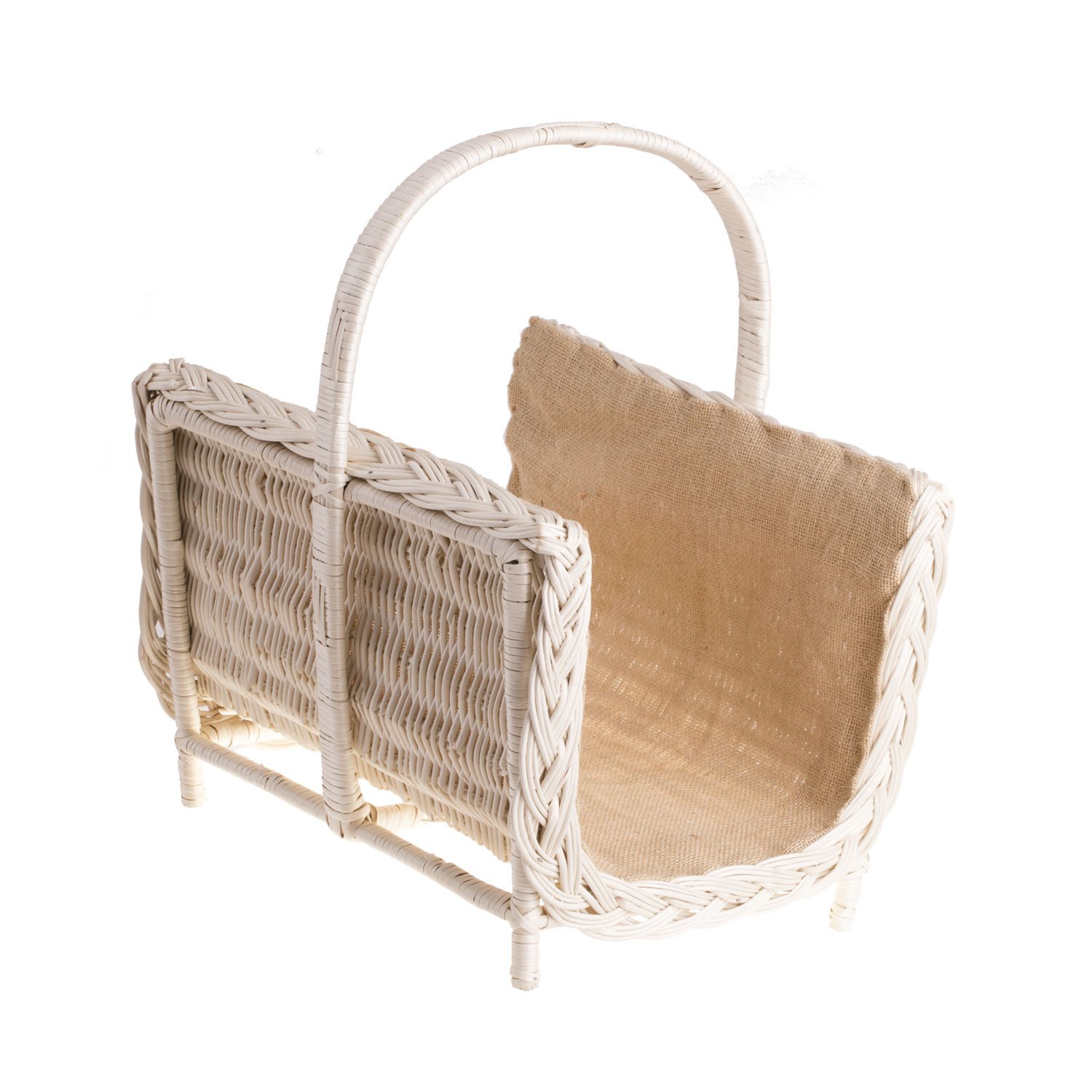 e-wicker24 Alles aus Weide Solid Willow Fireplace Basket, Natural-Coloured Wicker Fireplace Basket (Cream with Jute) - Image 2