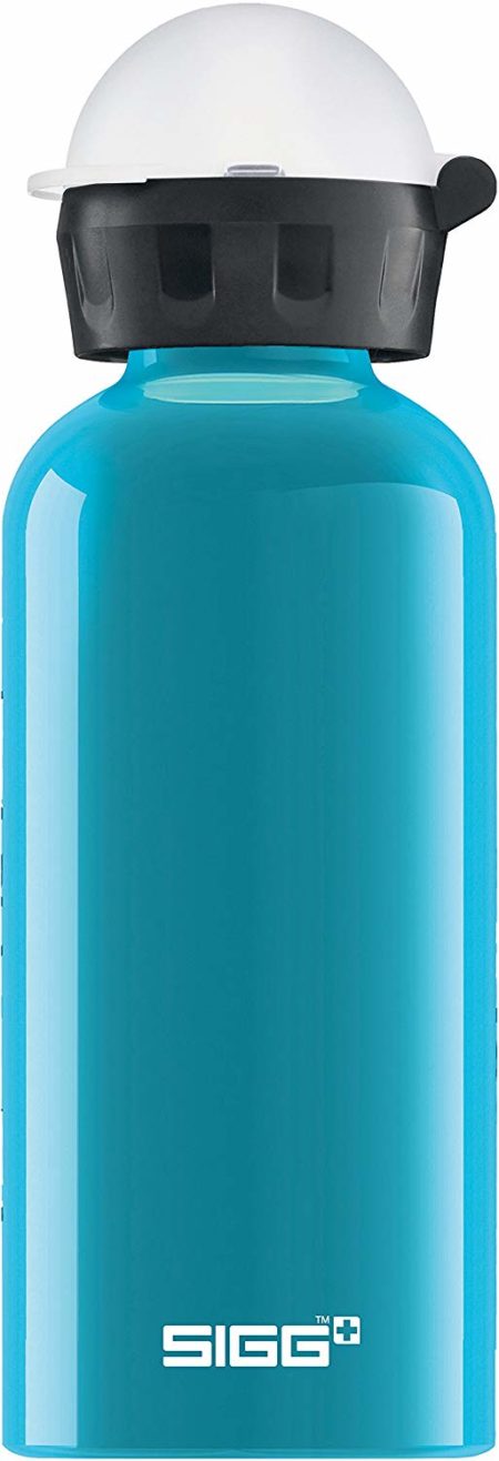 SIGG Turquoise Children's Drinking Bottle (0.4 L), Non-toxic Kids Water Bottle with Non-spill Lid, Lightweight Children's Bottle Made of Aluminium