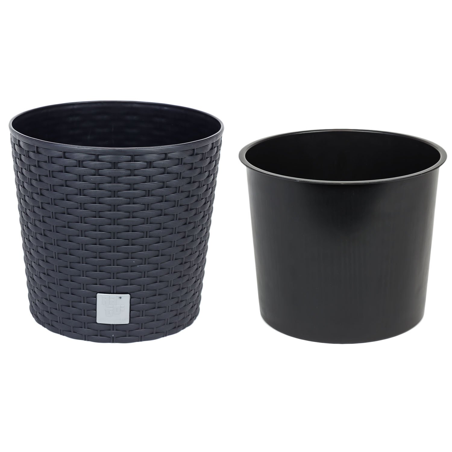 Vaso Prosperplast Ratolla PW In Plastica Riciclata - Antracite, 38.6x15.4x14.2 Cm