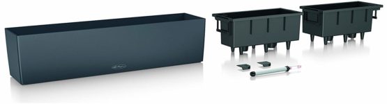 Lechuza BALCONERA Color 80 Self Watering Planter Indoor/Outdoor Flower Plant Pot Table and Window Box with Drainage Hole and Plant Substrate Poly-Resin H19 L80 W19 cm Slate - Image 2