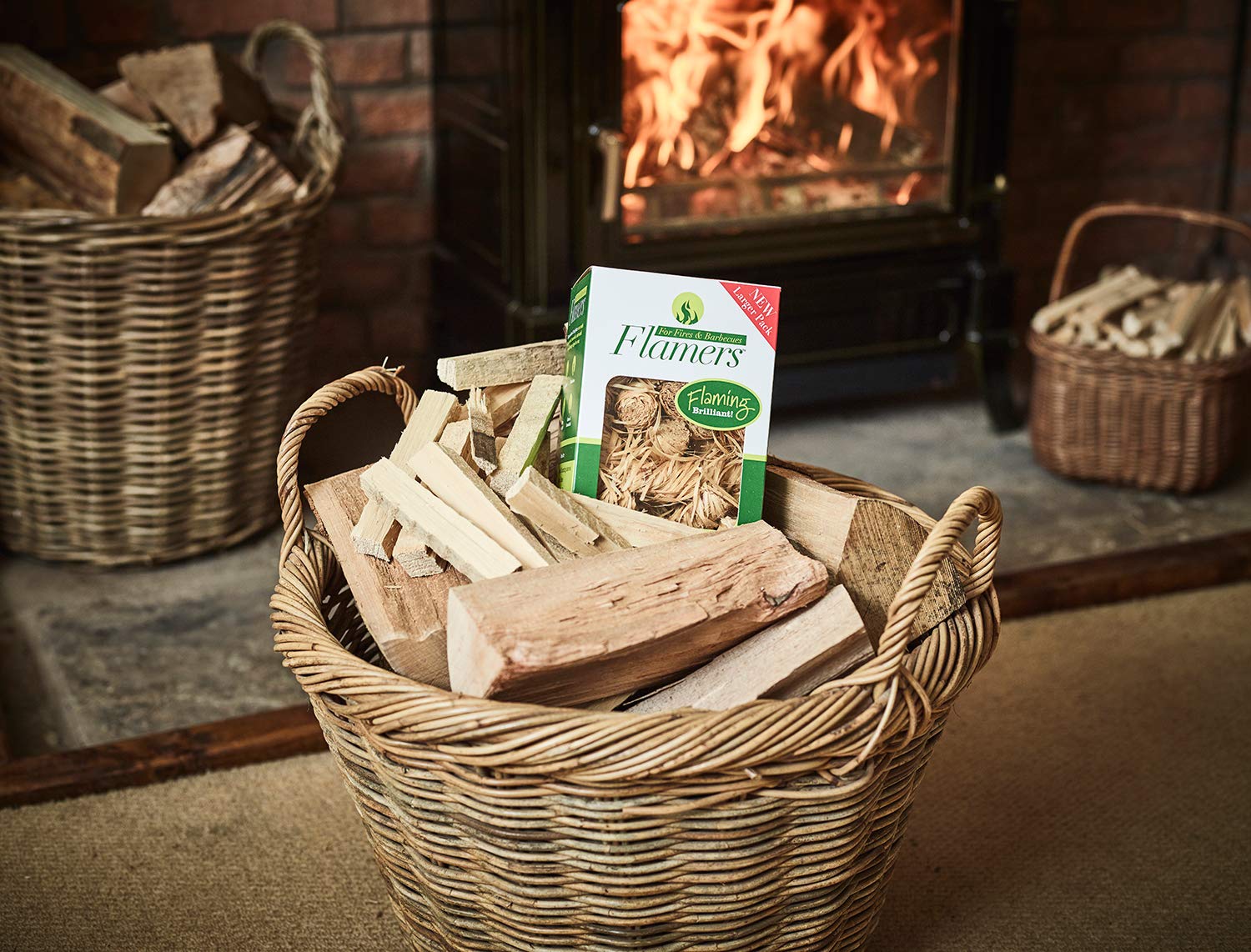 Flamers Firelighters - 50 Units Natural Fire Lighters for Wood Burner Firepit Bbq Pizza Oven Fireplace Chimenea Barbecue Fire Starter - Image 2