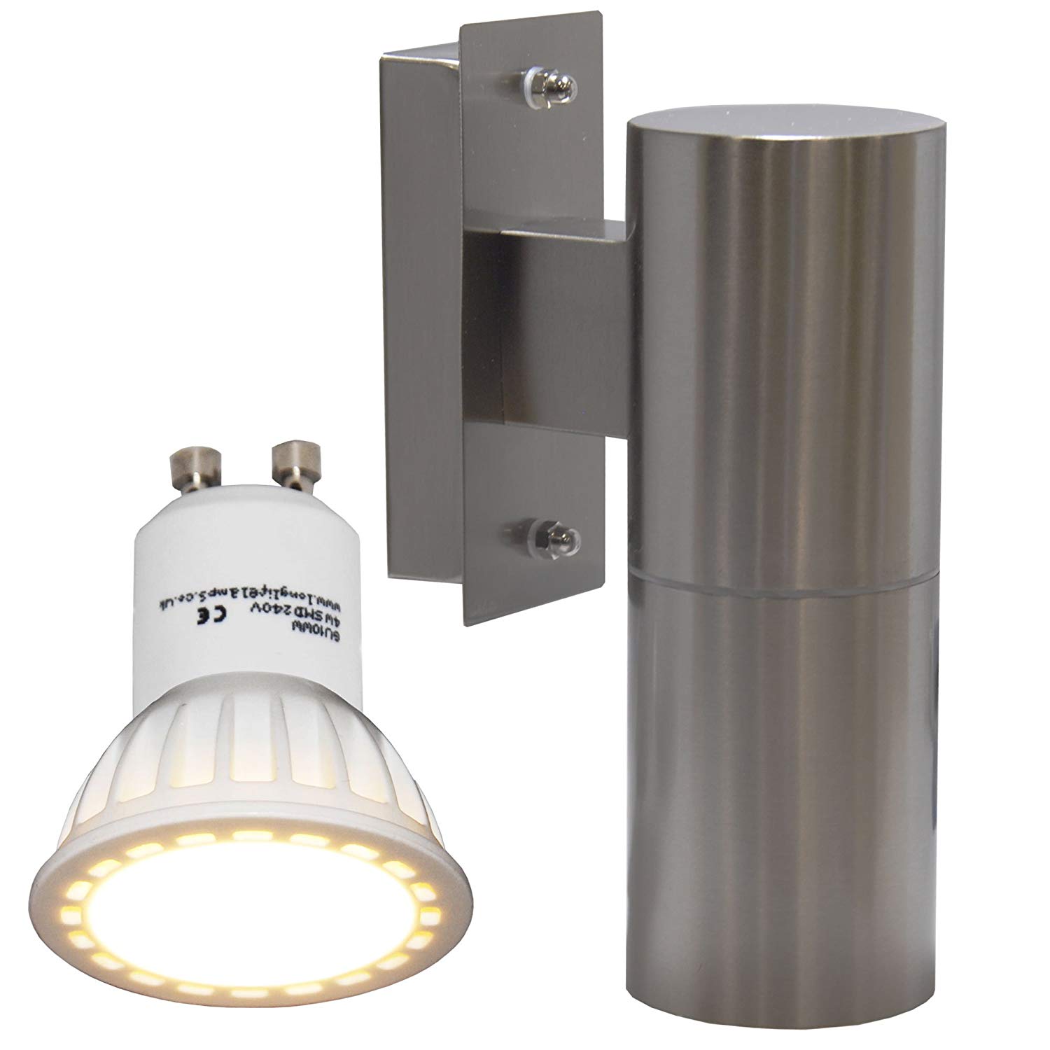 Long Life Lamp Company 4 Watt LED Stainless Steel Single Wall Light ...