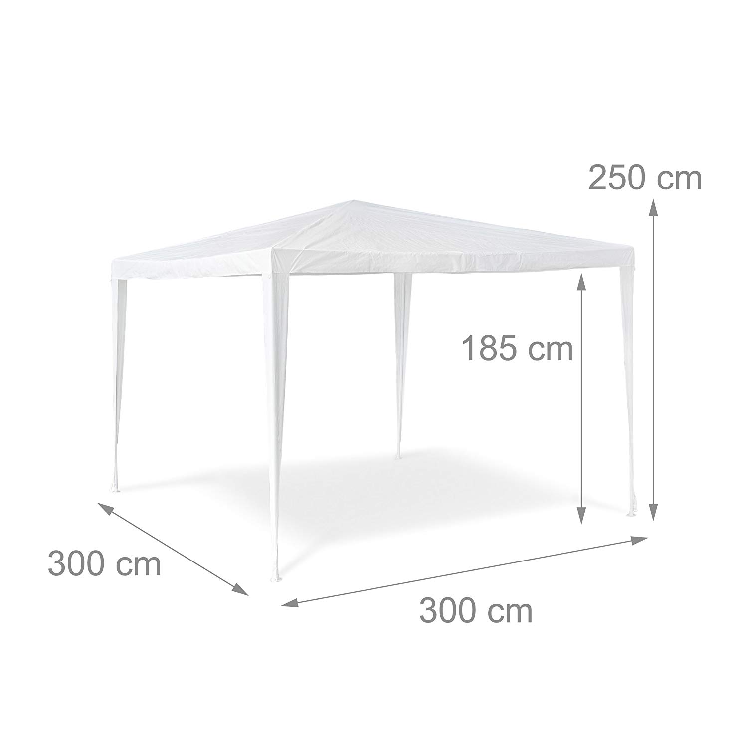 Relaxdays Gazebo Party Tent 2.5 x 3 x 3 m Garden Pavilion Tent Square Marquee Tent with Roof made of 100% PE, Tent for Festivals or Camping - Image 2