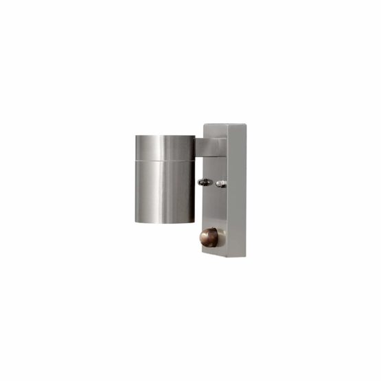 Konstsmide 7541-000 Modena Down Outdoor Wall Light with PIR Sensor-Motion Detector / 1 x 35 W GU10 Max Wall Lamp/Clear Glass/Stainless Steel / IP44 / Outside Light Stainless Steel