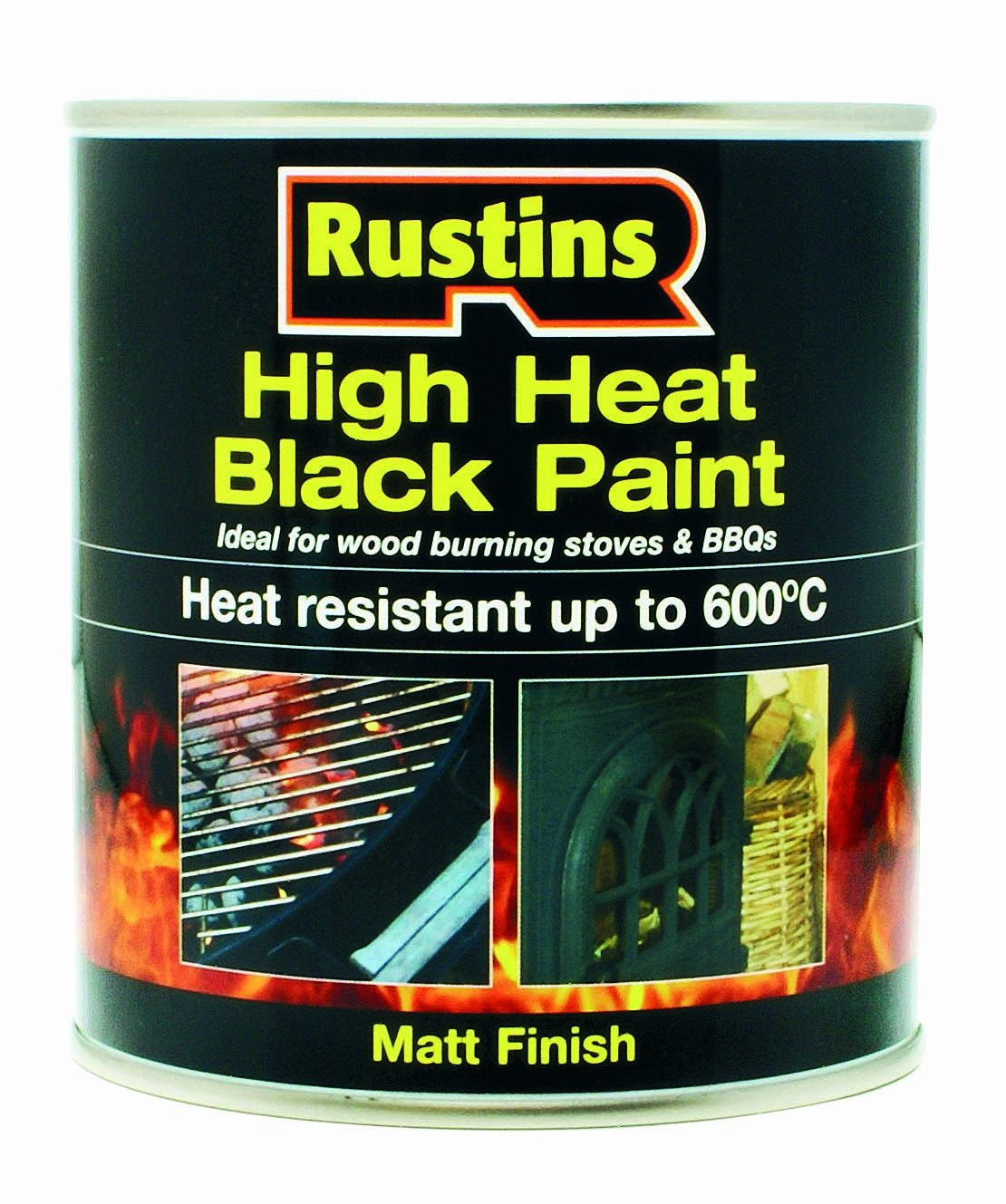 RUSTINS High Heat Black Paint 500ml, 500 ml