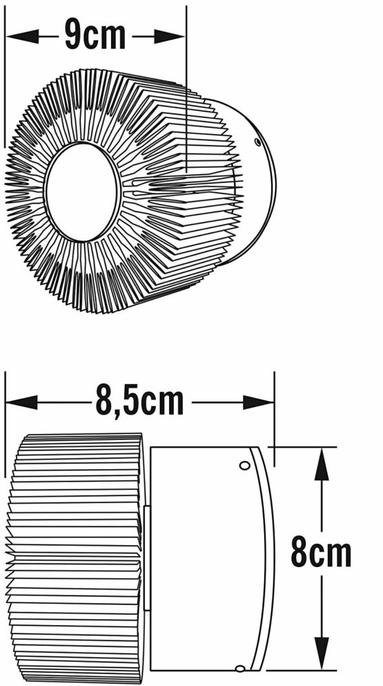 Konstsmide Outdoor Wall Lights/Monza Round Fan Style Up Down Modern Wall Lantern/LED High Power 1 x 3 Watt LED Wall Lamp/Clear Glass Lens/Solid Aluminium/IP54/Outside Light Brass Anodised, 7900-800 - Image 4